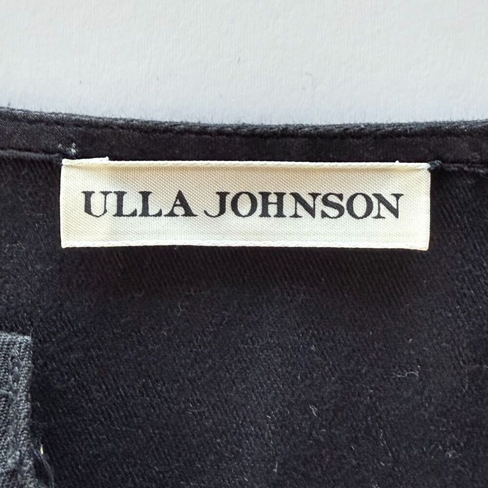 NWOT Ulla Johnson Marcelle Lace Up Cotton-Linen Shift Dress in Jet Black Sz 0 - Picture 6 of 11